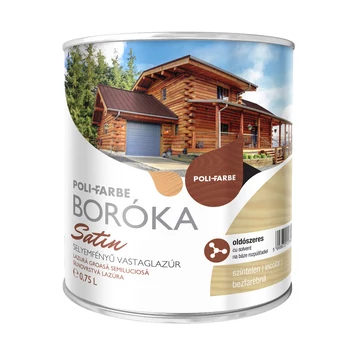 Poli-Farbe Boróka Satin szintelen 0,75 l lazúrfesték