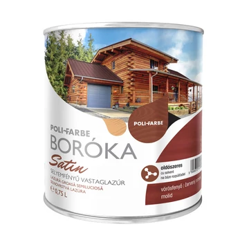 Poli-Farbe Boróka Satin vörösfenyő 0,75 l lazúrfesték