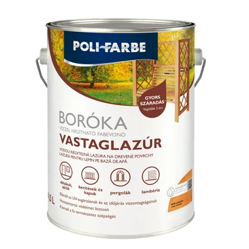 Poli-Farbe Boróka cseresznye 4,5l vizes bázisú lazúrfesték