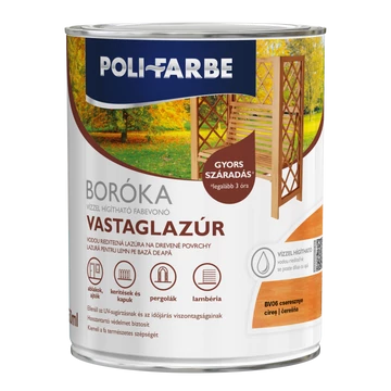 Poli-Farbe Boróka cseresznye 0,75 l vizes bázisú lazúrfesték