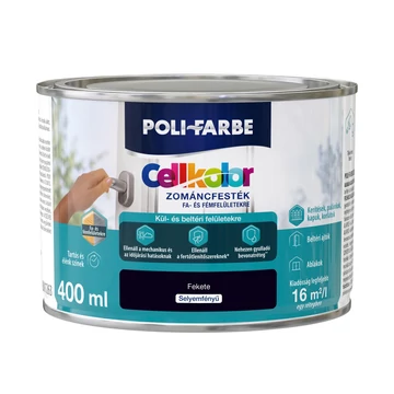 Poli-Farbe Cellkolor fekete 0,4l selyemfényű Zománcfesték