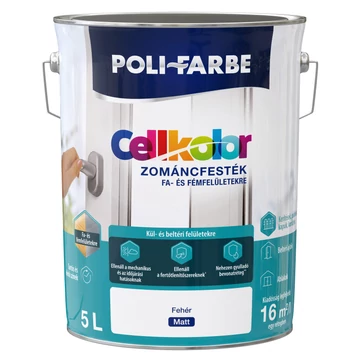 Poli-Farbe Cellkolor fehér 5l matt Zománcfesték