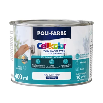 Poli-Farbe Cellkolor fehér 0,4l  magasfényű Zománcfesték