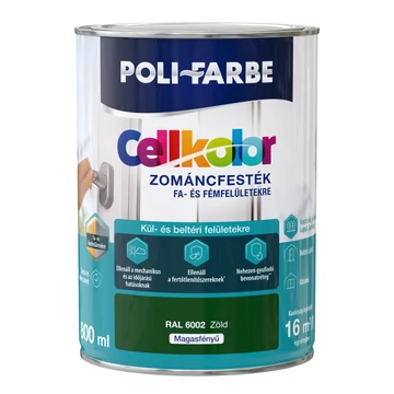 Poli-Farbe Cellkolor zöld RAL 6002 0,8l magasfényű Zománcfesték