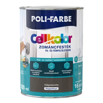Poli-Farbe Cellkolor világosszürke 0,8l magasfényű Zománcfesték