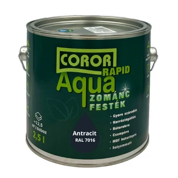 Coror Rapid Aqua VÍZBÁZISÚ Zománcfesték Antracit RAL 7016 2,5l