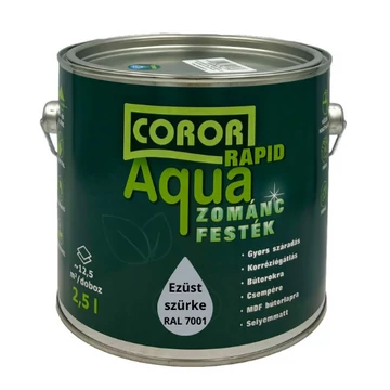 Coror Rapid Aqua VÍZBÁZISÚ Zománcfesték Ezüstszürke RAL 7001 2,5l