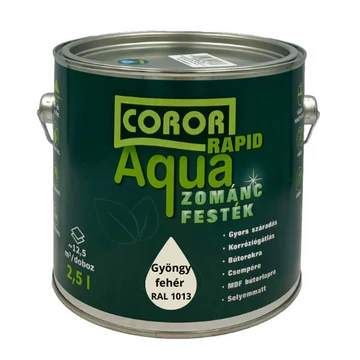 Coror Rapid Aqua VÍZBÁZISÚ Zománcfesték Gyöngyfehér RAL 1013 2,5l