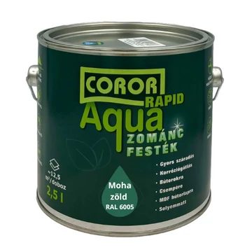 Coror Rapid Aqua VÍZBÁZISÚ Zománcfesték Mohazöld RAL 6005 2,5l