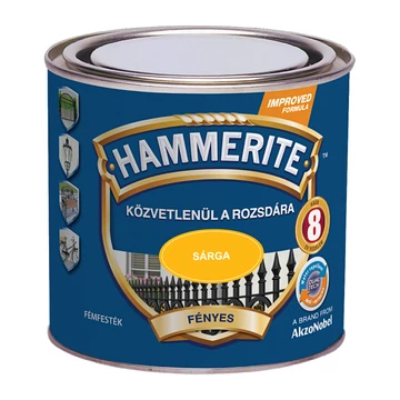 Hammerite közvetlenül rozsdára festék sárga fényes  0,25 l
