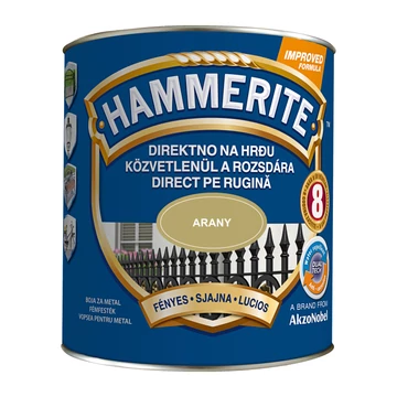 Hammerite közvetlenül rozsdára festék arany fényes  2,5 l