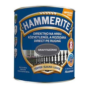 Hammerite közvetlenül rozsdára festék grafitszürke fényes  2,5 l