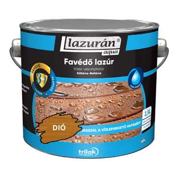 Vékonylazúr vizes Lazurán Aqua 3:1 dióbarna 2,5l