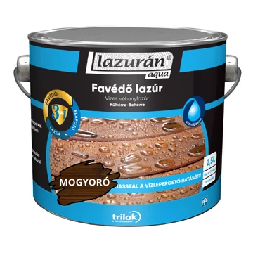 Vékonylazúr vizes Lazurán Aqua 3:1 mogyoró 2,5l