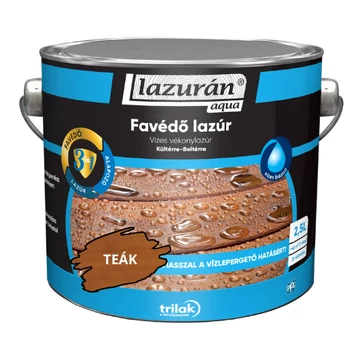 Vékonylazúr vizes Lazurán Aqua 3:1 teak 2,5l