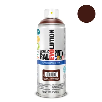 Pinty Plus Evolution Chocolate Brown vizes bázisú akril festék spray fényes 400ml RAL 8017