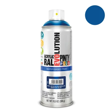 Pinty Plus Evolution Gential Blue vizes bázisú akril festék spray fényes 400ml RAL 5010