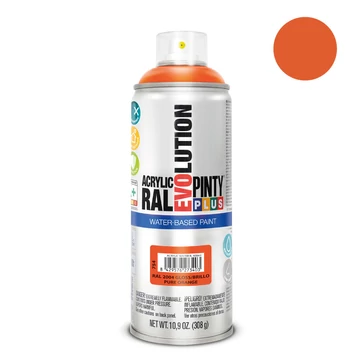 Pinty Plus Evolution Pure Orange vizes bázisú akril festék spray fényes 400ml RAL 2004