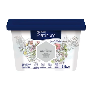 Poli-Farbe Platinum ezüst cserje 5 l színes beltéri falfesték