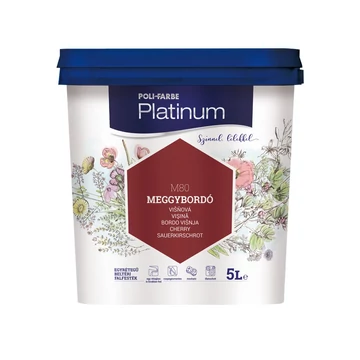 Poli-Farbe Platinum meggybordó 5 l színes beltéri falfesték