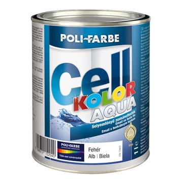 Poli-Farbe Cellkolor Aqua Selyemfényű Zománcfesték fehér választható kiszerelsében