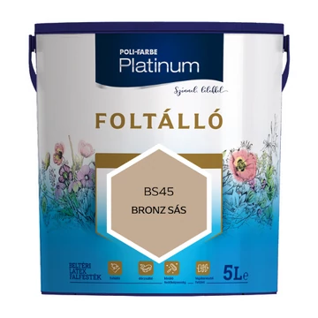 Poli-Farbe Platinum Foltálló bronz sás színű 5l beltéri latex falfesték