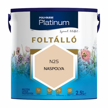 Poli-Farbe Platinum Foltálló naspolya színű 2,5l beltéri latex falfesték