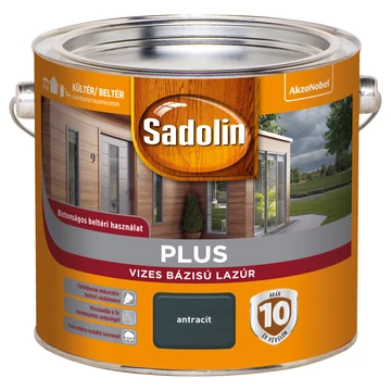 Sadolin Plus vizesbázisú antracit 2,5 l vastaglazúr