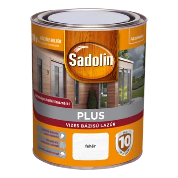 Sadolin Plus vizesbázisú fehér 0,75 l vastaglazúr