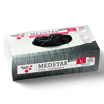 Gumikesztyű, egyszerhasználatos, élelmiszerekez L/9 méretben 100db/ doboz MESDTAR BLACK