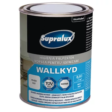Folttakaró Supralux Wallkyd higiénia falfesték fehér 0,9 l