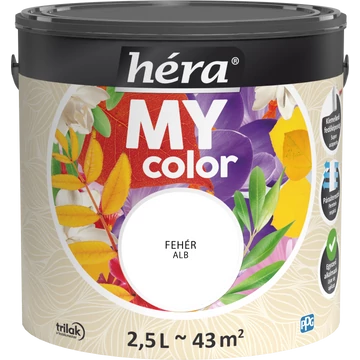 Héra My Color matt beltéri falfesték  fehér színű 2,5l