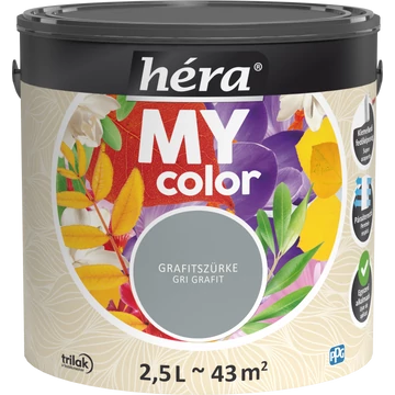 Héra My Color matt beltéri falfesték  grafitszürke színű 2,5l