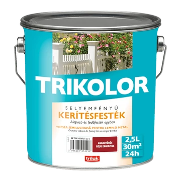 Trikolor kerítésfesték angolvörös 2,5l selyemfényű