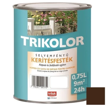 Trikolor kerítésfesték csokoládébarna 0,75l selyemfényű