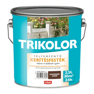 Trikolor kerítésfesték gesztenyebarna 2,5l selyemfényű