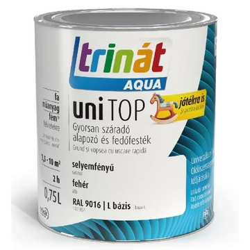 Trinát Aqua uniTop Selyemfényű, gyorsan száradó alapozó és fedőfesték választható színben és kiszerelésben