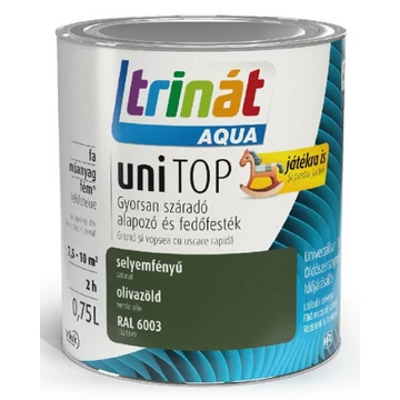 Trinát Aqua uniTop Selyemfényű, gyorsan száradó alapozó és fedőfesték olivazöld RAL 6003 0,75l