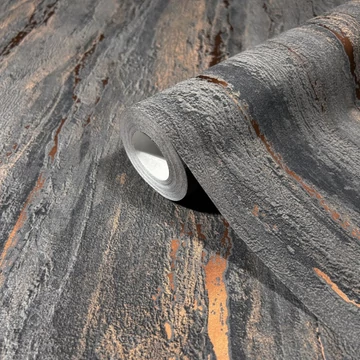 Beton mintás fekete színárnyalatú vlies tapéta City Romance/Marburg 35156