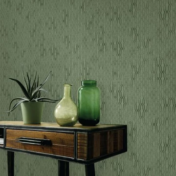 Casual Chic/Erismann 10259-07 Art Deco mintás zöld színű vlies tapéta