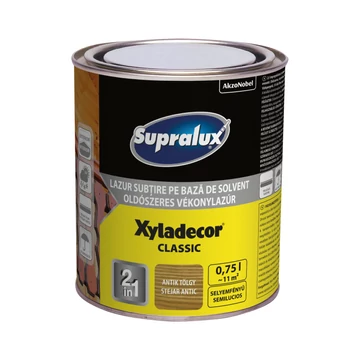 Supralux XYLADECOR Classic oldószeres vékonylazúr választható színben és kiszerelésben