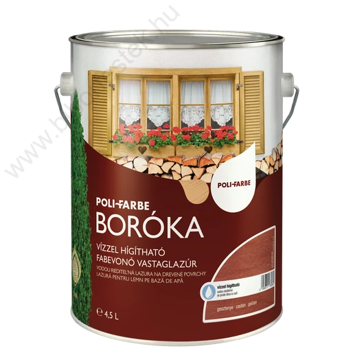 Polifarbe Boróka gesztenye 4,5l vizes bázisú lazúrfesték