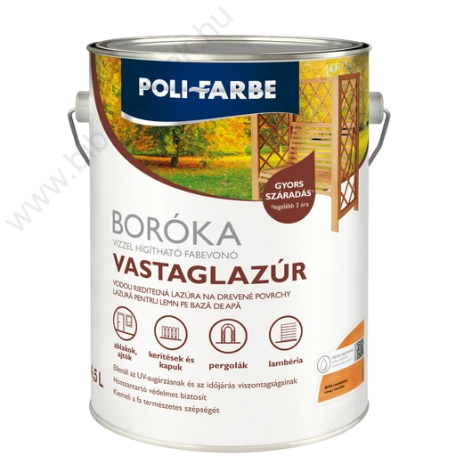 Polifarbe Boróka cseresznye 4,5l vizes bázisú lazúrfesték