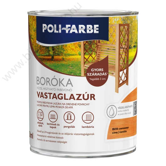 Polifarbe Boróka cseresznye 0,75 l vizes bázisú lazúrfesték