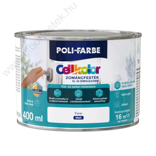 Poli-Farbe Cellkolor fehér 0,4l matt Zománcfesték