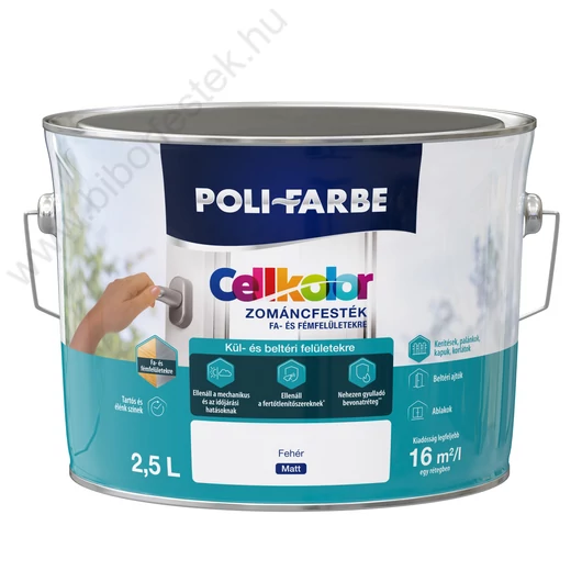 Poli-Farbe Cellkolor fehér 2,5l matt Zománcfesték