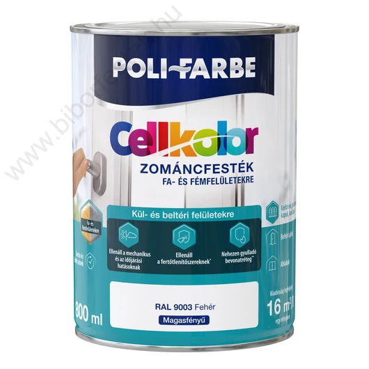Poli-Farbe Cellkolor fehér 0,8l  magasfényű Zománcfesték