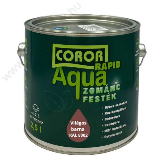 Coror Rapid Aqua VÍZBÁZISÚ Zománcfesték Világosbarna RAL 8002 2,5l