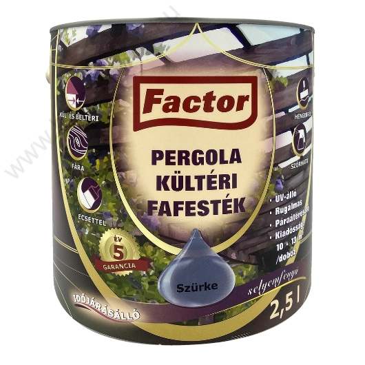 Factor Pergola szürke 2,5 l kültéri fafesték