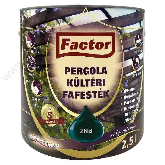 Factor Pergola zöld 2,5 l kültéri fafesték